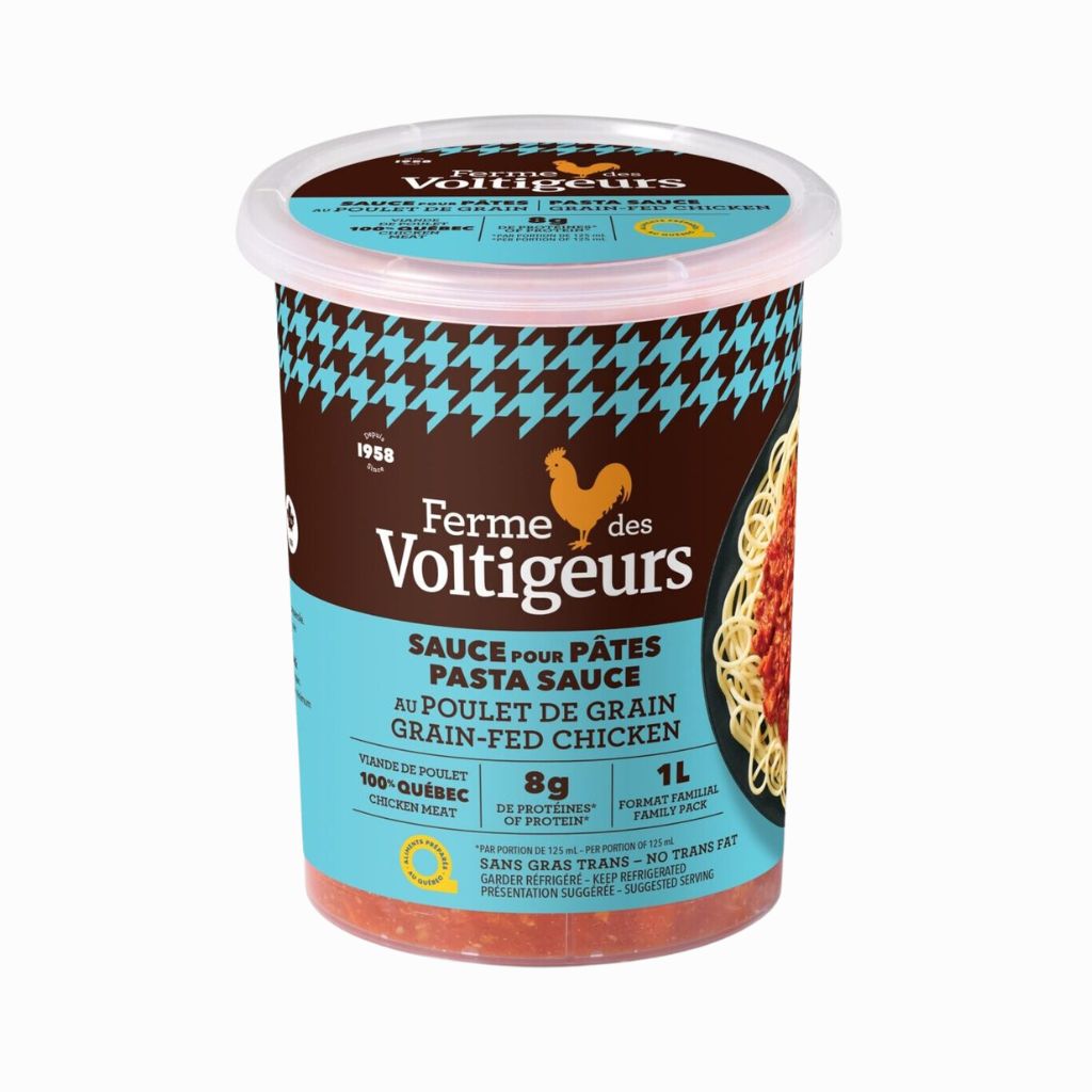 sauce pour pâtes au poulet de grain Ferme des Voltigeurs - La Boite à Grains