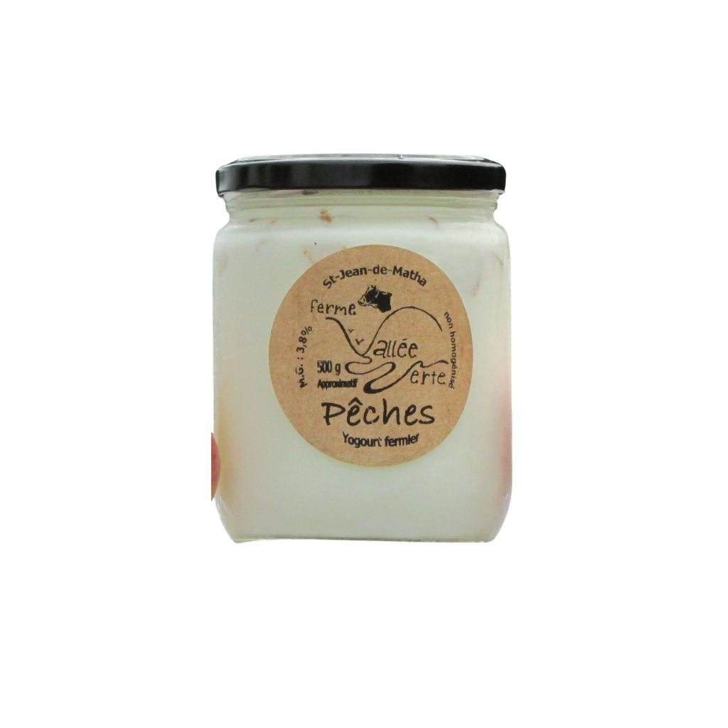 yogourt fermier pêches Ferme Vallée Verte - La Boite à Grains