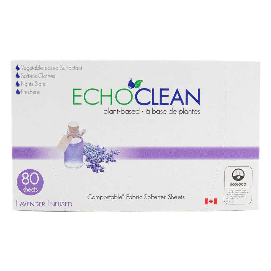 Feuilles d'Assouplissant Compostables Lavande EchoClean - La Boite à Grains
