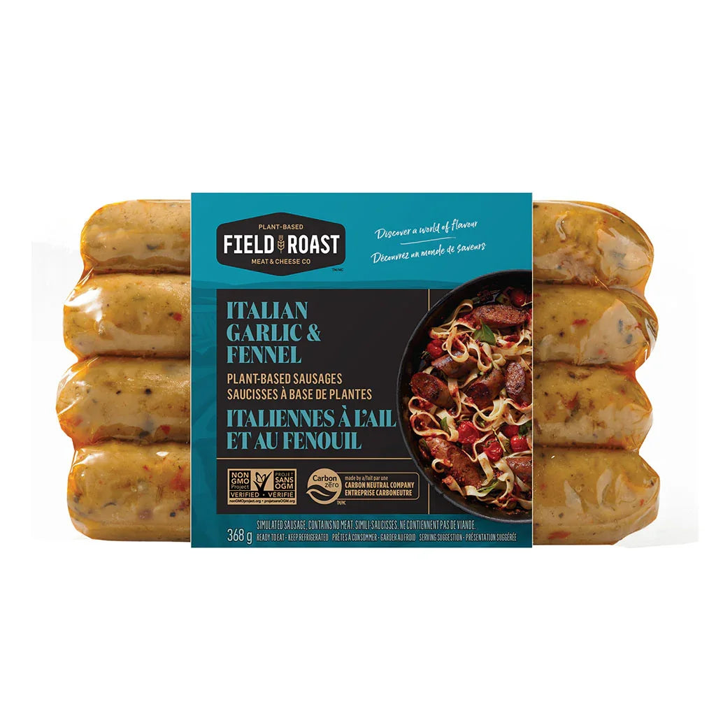 Saucisses Italiennes à l'Ail et au Fenouil à Base de Plantes Field Roast - La Boite à Grains