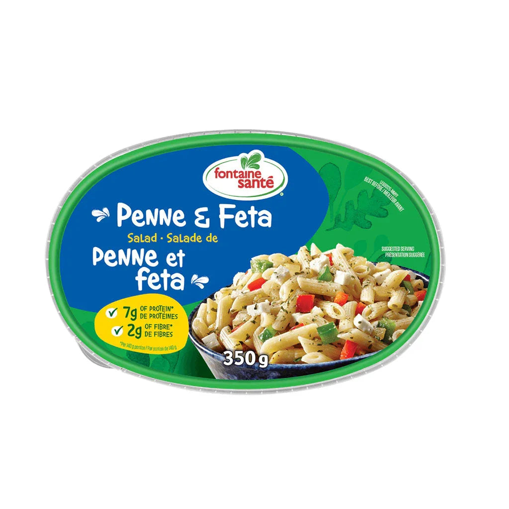 penne and feta salad Fontaine Santé - La Boite à Grains