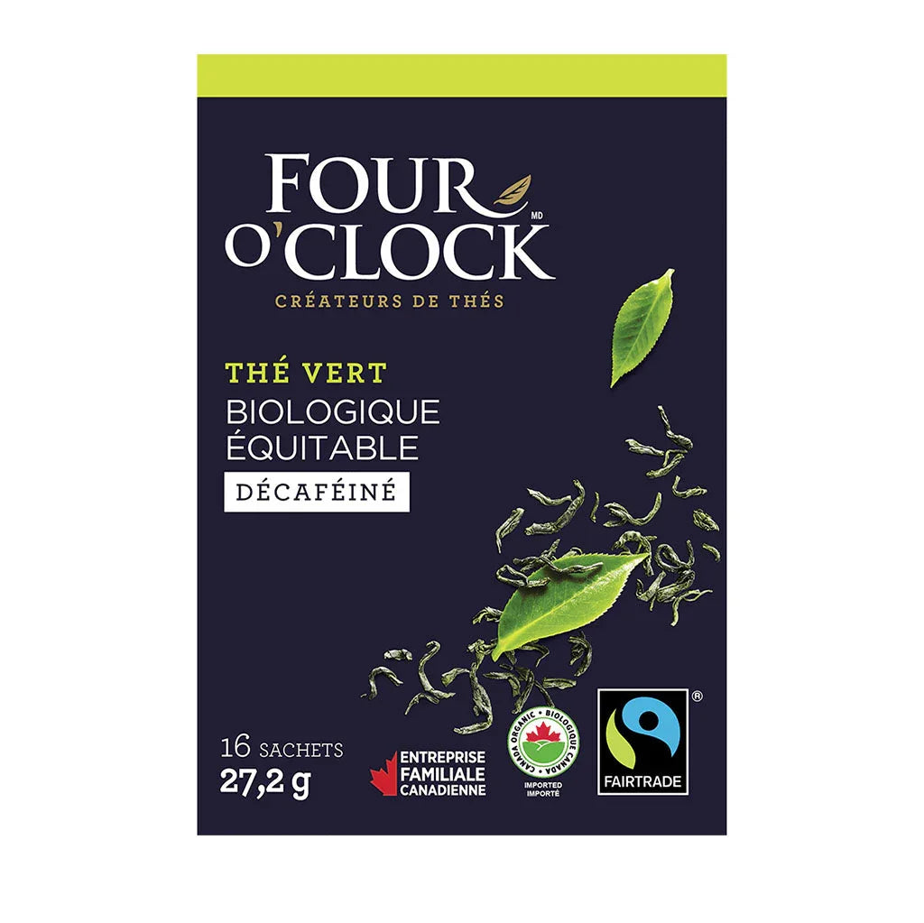 four o'clock organic decaffeinated green tea 16 bags - La Boite à Grains