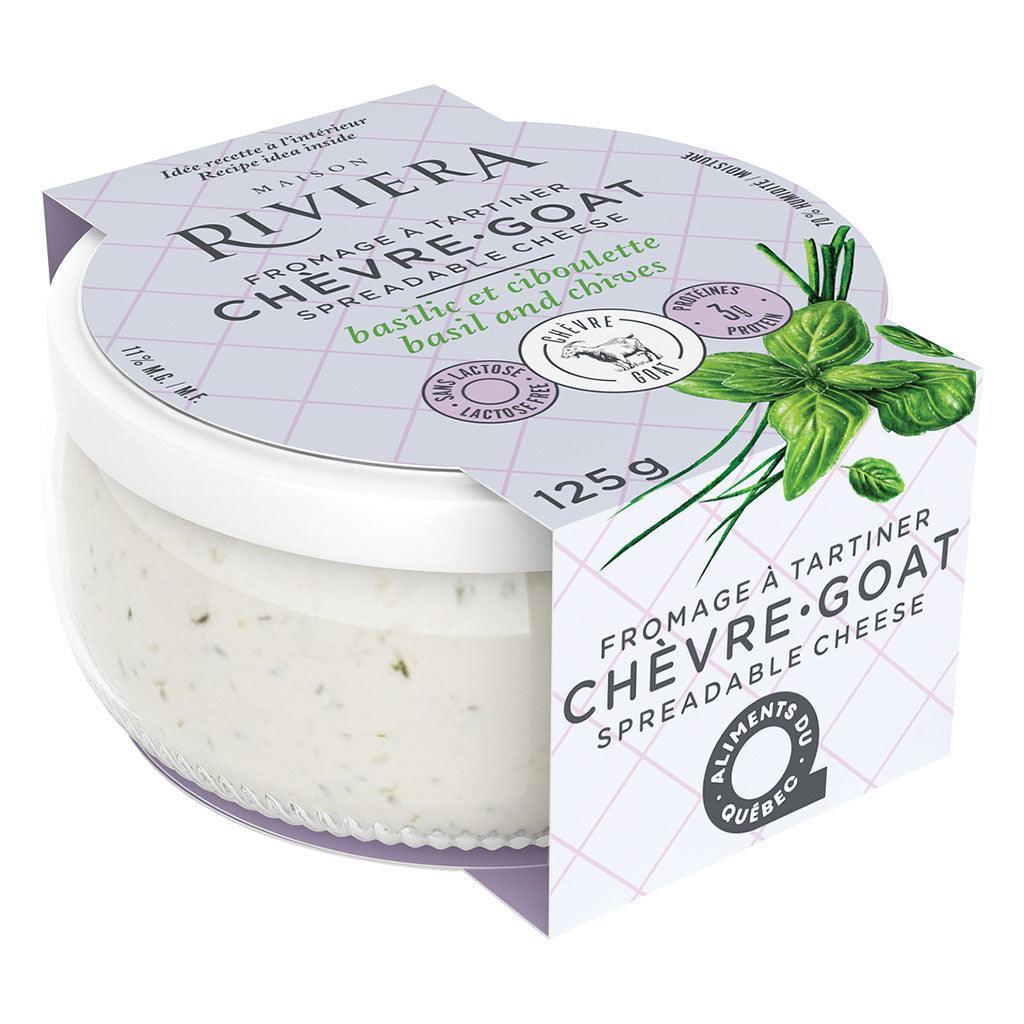 Fromage de Chèvre à Tartiner Basilic et Ciboulette Maison Riviera - La Boite à Grains