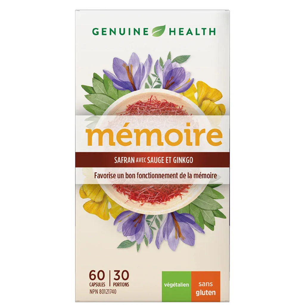 Genuine health memory saffron with sage and ginkgo 60 capsules - La Boite à Grains
