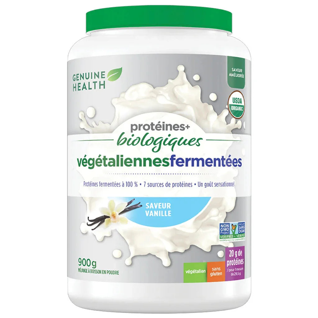 Genuine health organic fermented vegan proteins vanilla 900 g - La Boite à Grains