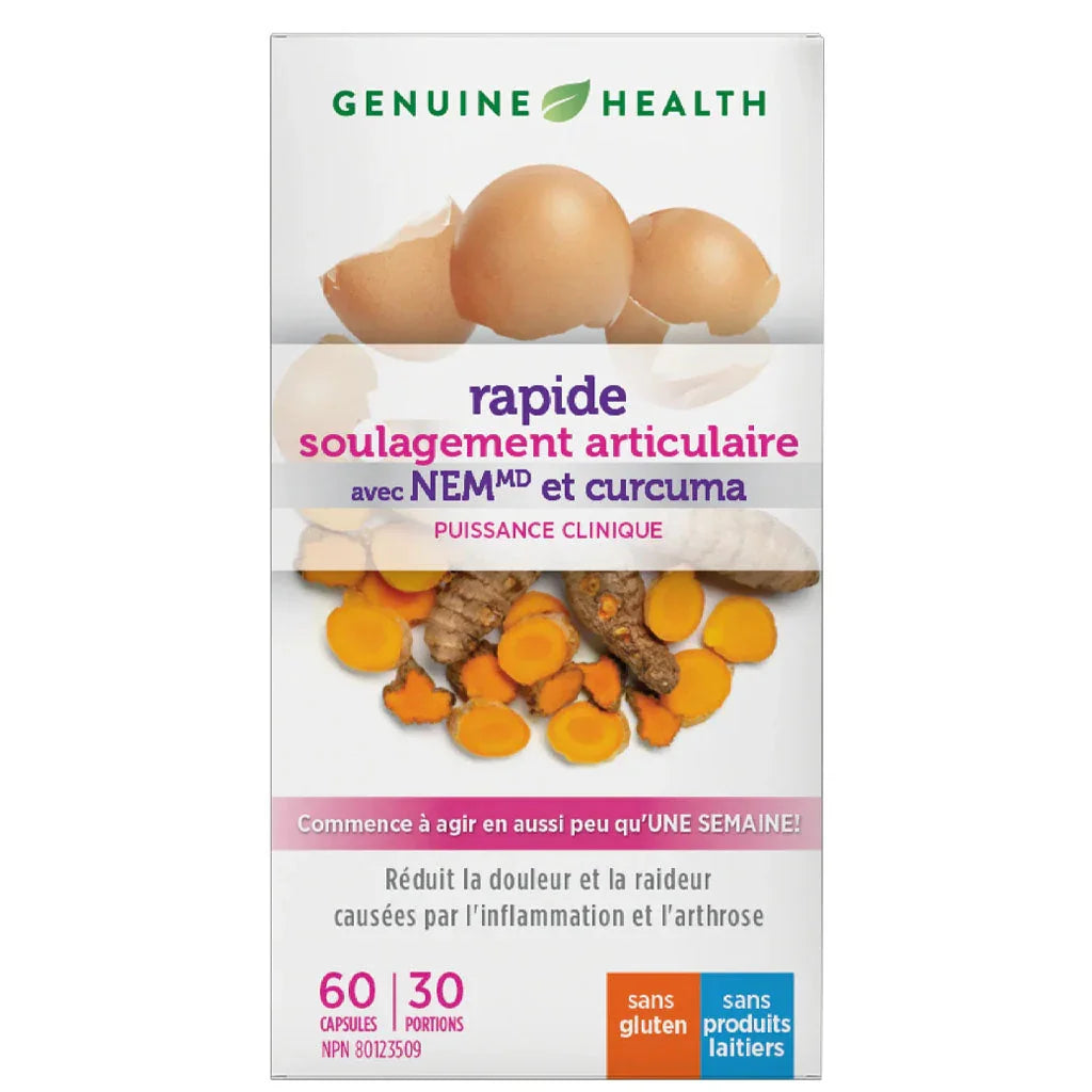 Genuine health joint relief nem and fermented turmeric 60 capsules - La Boite à Grains