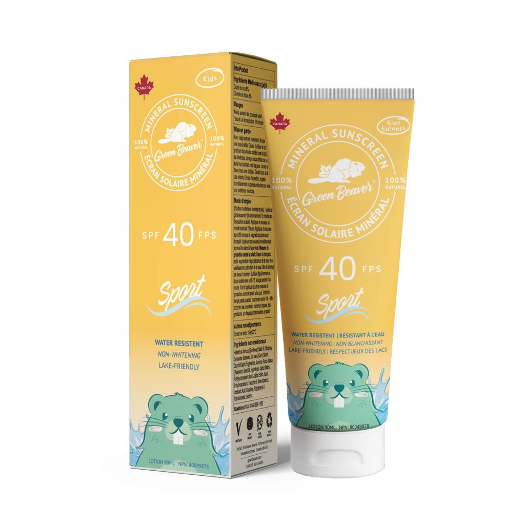 écran solaire minéral enfants Sport FPS 40 Green Beaver - La Boite à Grains