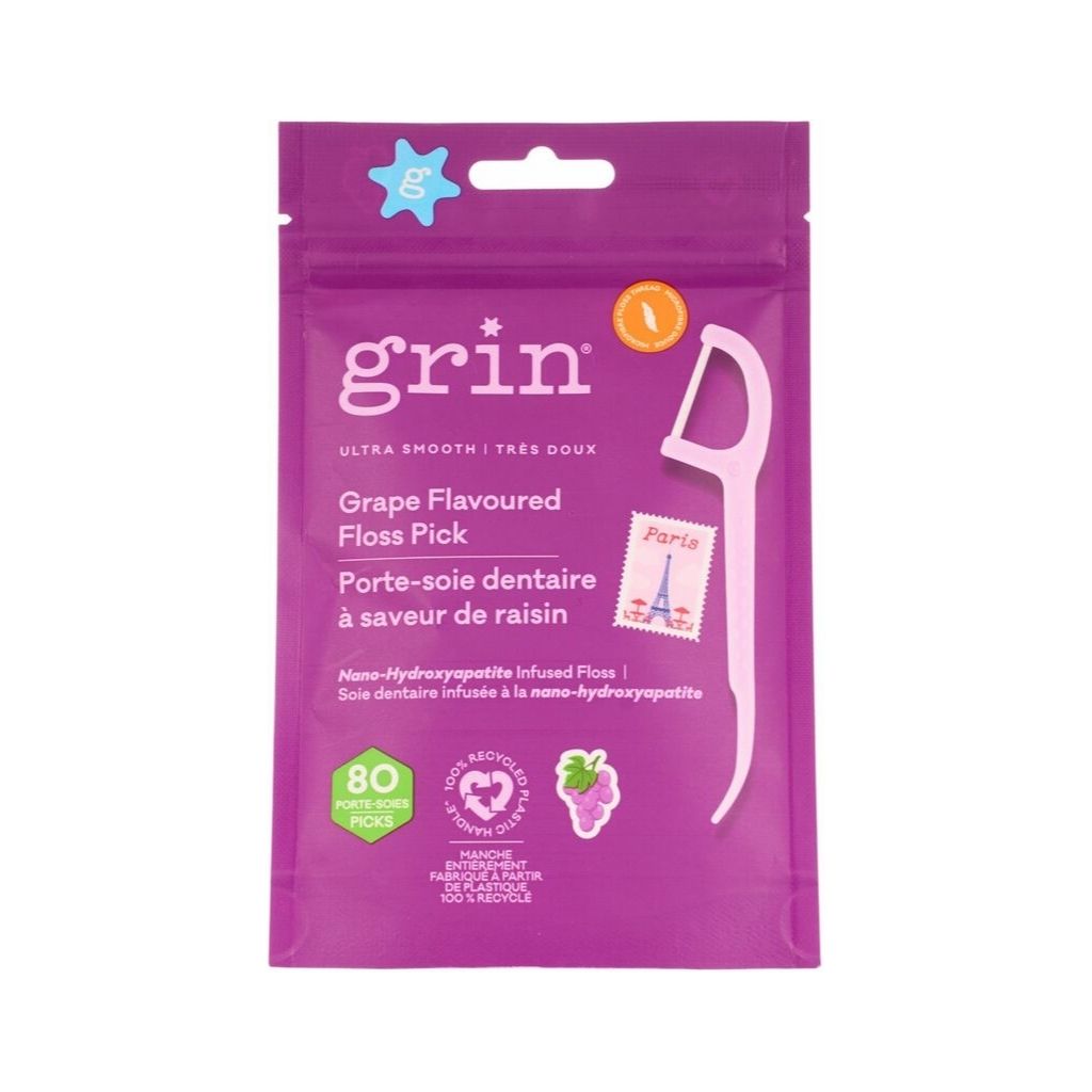 porte-soie dentaire à saveur de raisin Grin - La Boite à Grains