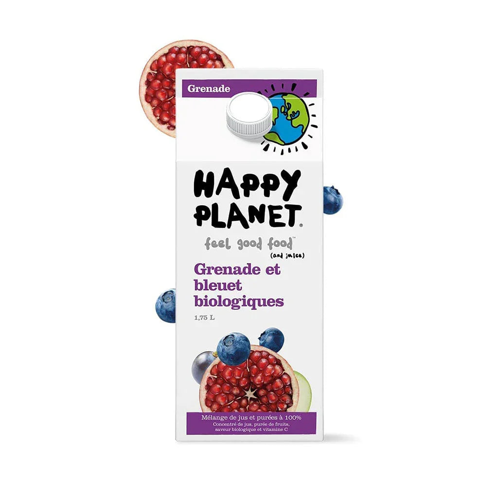 organic pomegranate and blueberry juice Happy Planet - La Boite à Grains