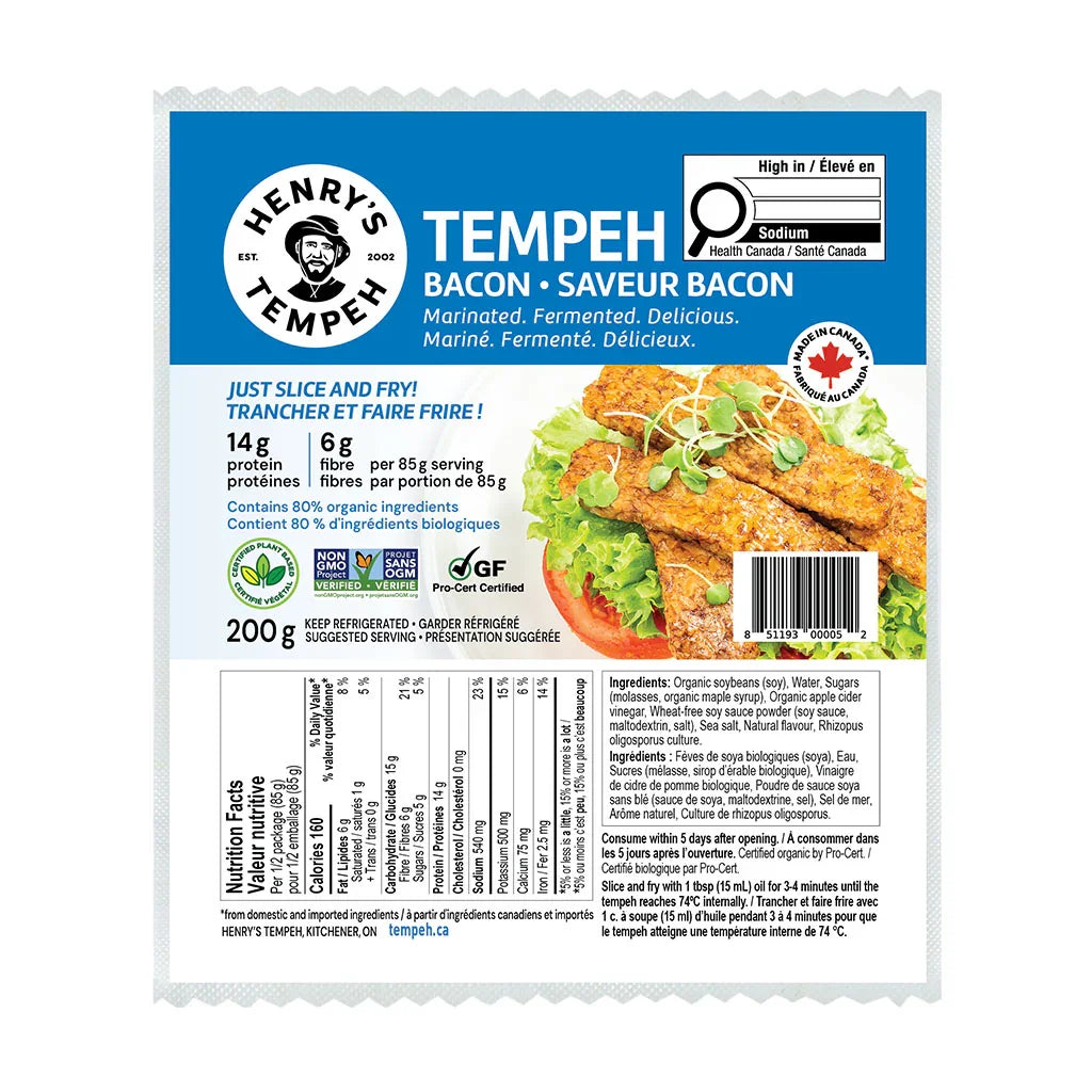tempeh bacon flavor Henry's Tempeh - La Boite à Grains