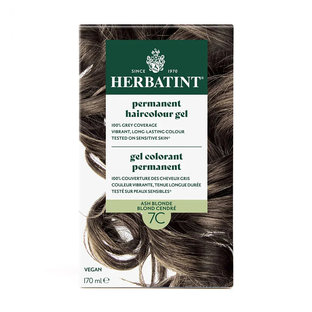 Permanent Hair Dye - Ash Blonde 7C Herbatint - La Boite à Grains