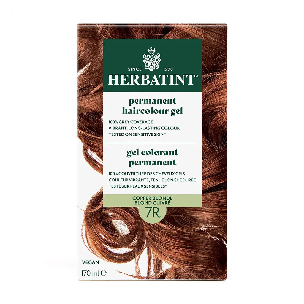 Permanent Hair Dye - Copper Blonde 7R Herbatint - La Boite à Grains