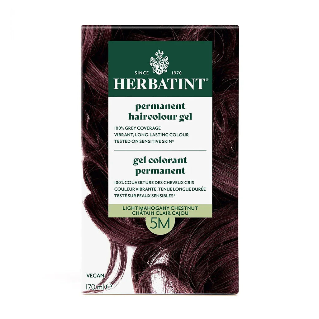 Colorant Permanent à Cheveux - Châtain Clair Acajou 5M Herbatint - La Boite à Grains
