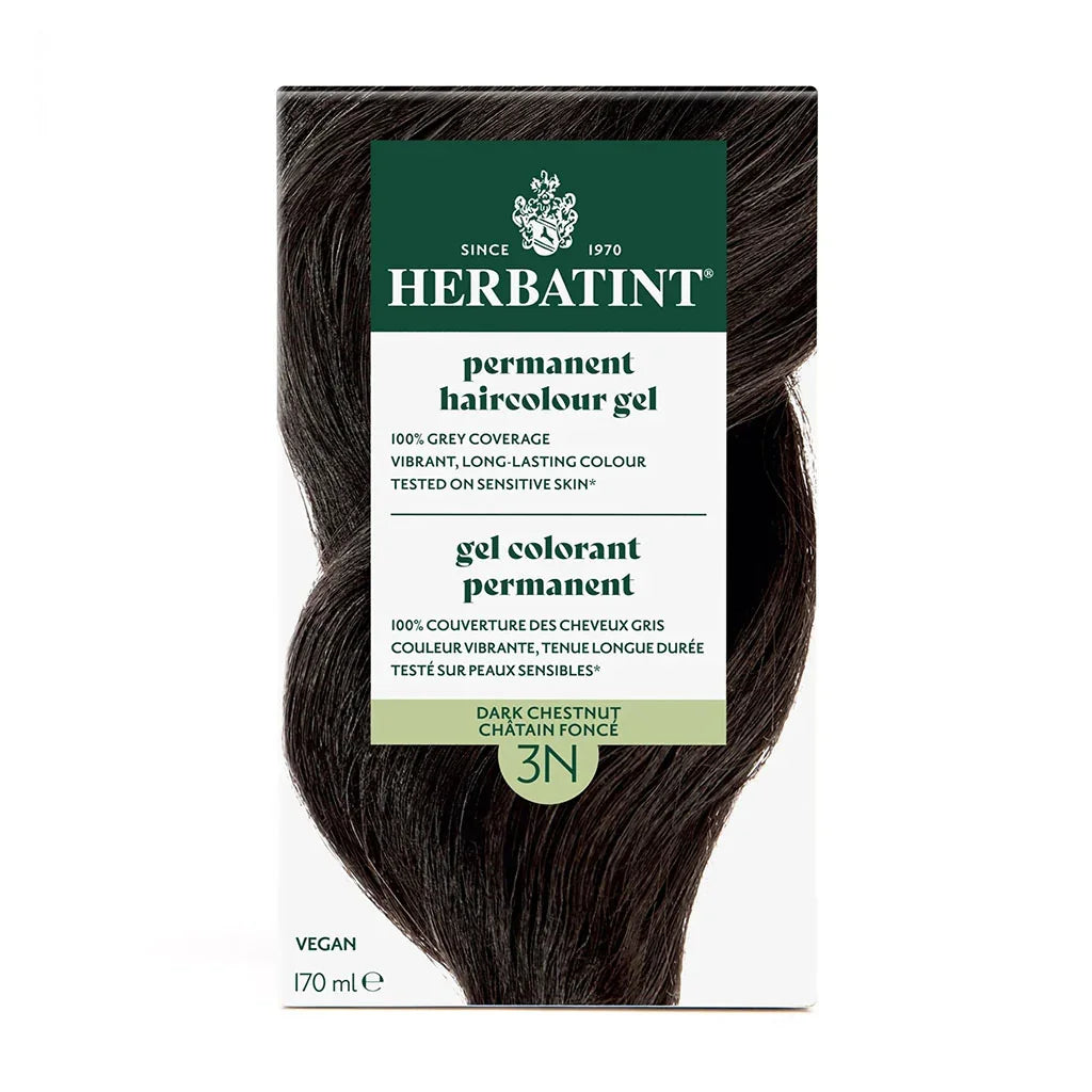 Colorant Permanent à Cheveux - Châtain Foncé 3N Herbatint - La Boite à Grains