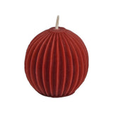 bougie sphère cannelée Burgundy - La Boite à Grains