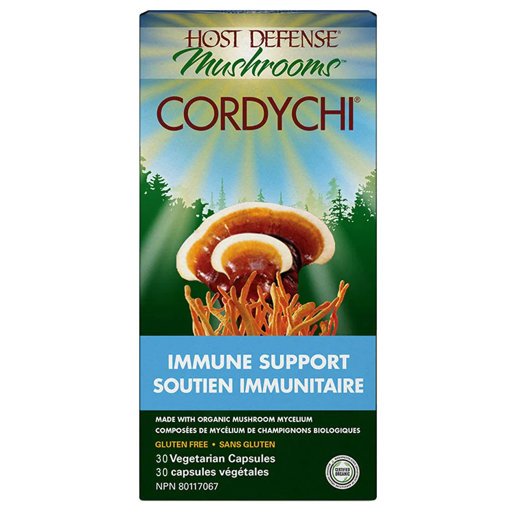 host defense mushrooms cordychi immune support 30 vegetable capsules - la boite à grains