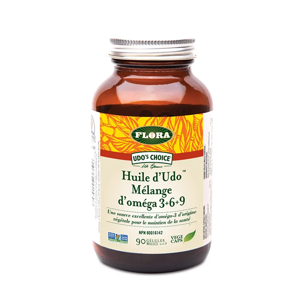 Huile d'Udo Mélange d'Oméga 3+6+9 (Capsules) Flora - La Boite à Grains