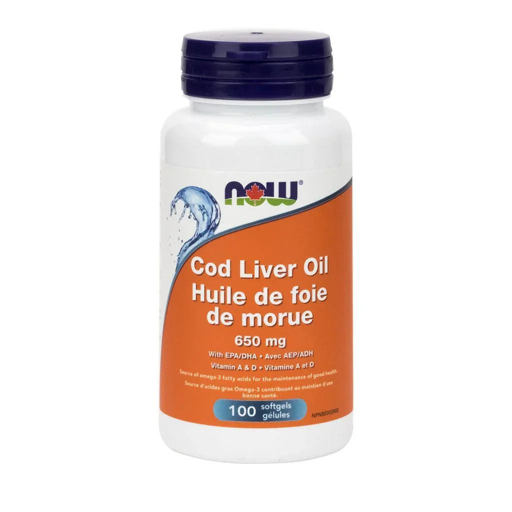 Cod Liver Oil 650 mg Now - La Boite à Grains