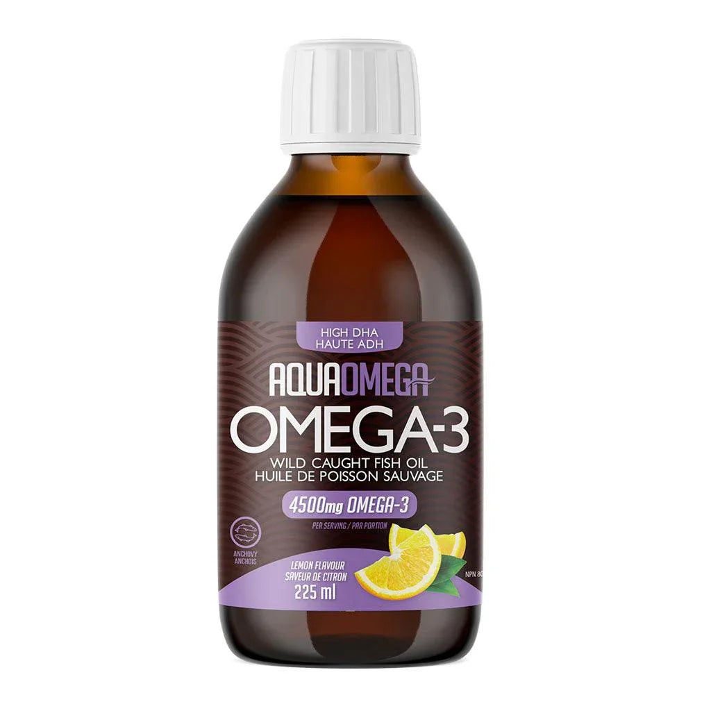 AquaOmega Liquid Lemon Flavor Omega-3 Wild Fish Oil - La Boite à Grains