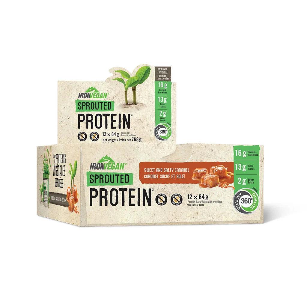 iron vegan sprouted protein salted caramel - La Boite à Grains