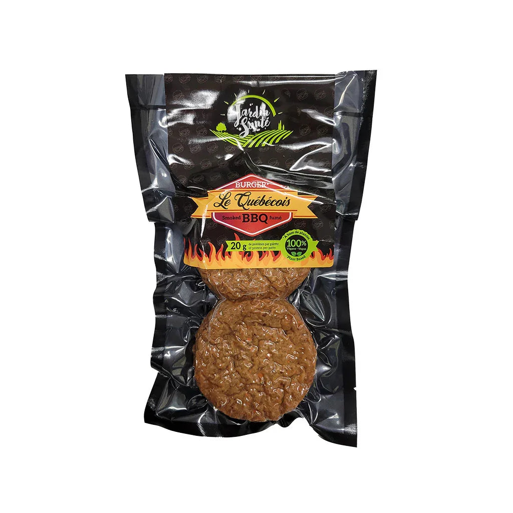 smoked bbq québécois burger Jardin Santé - La Boite à Grains