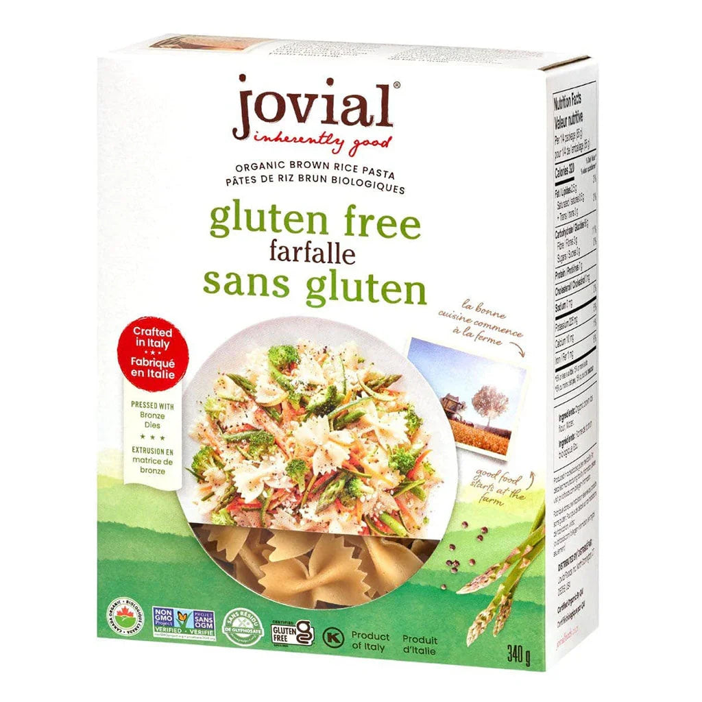 jovial farfalle gluten free organic brown reiz 340 g