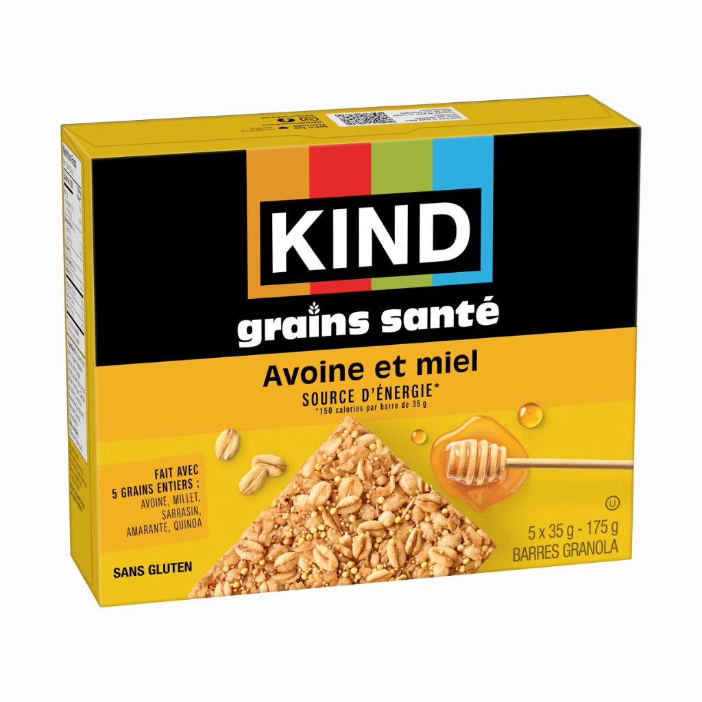 barres granola grains santé avoine et miel Kind - La Boite à Grains