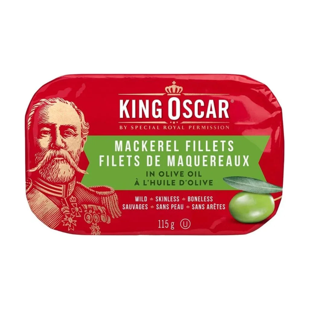filets de maquereaux à l'huile d'olive King Oscar - La Boite à Grains