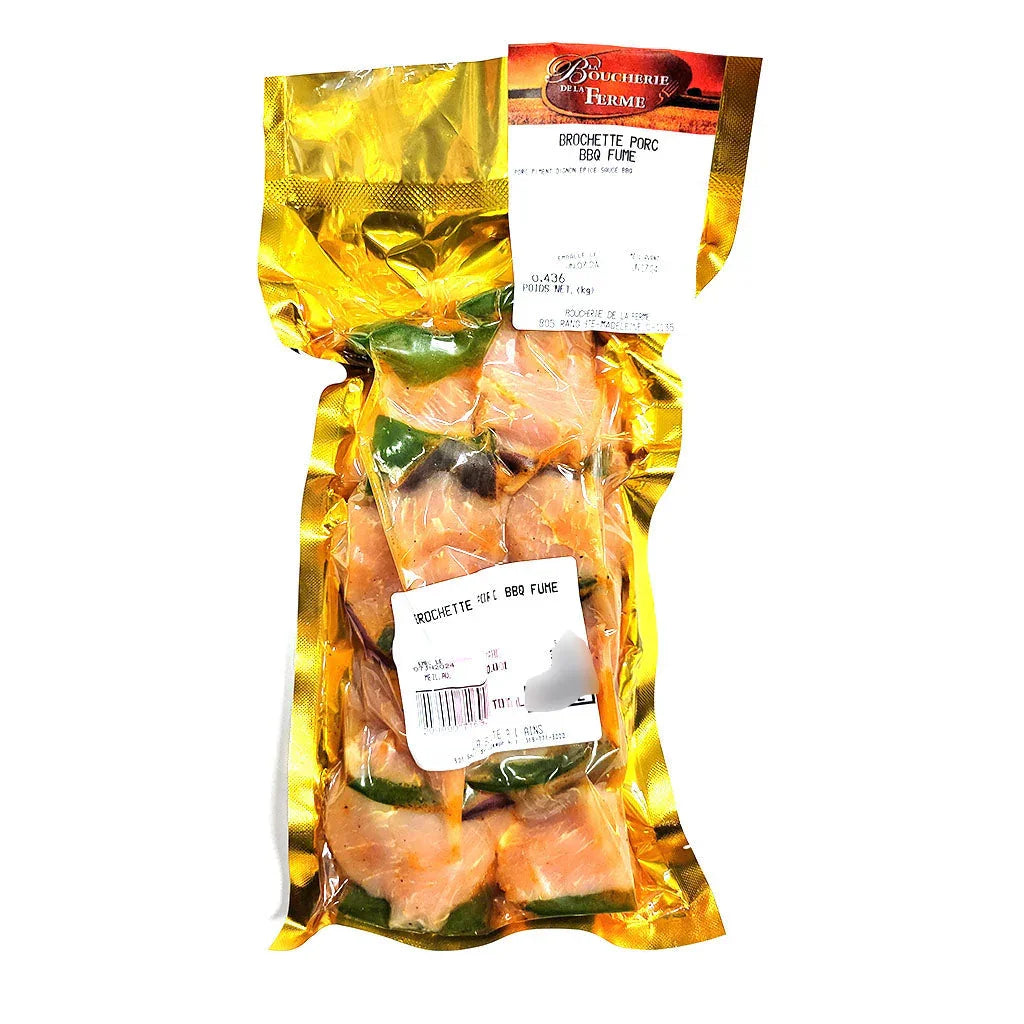boucherie de la ferme brochettes de porc bbq fumé - La Boite à Grains