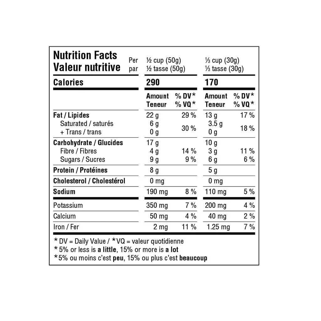 la fourmi nutbrown divine grain-free granola 180 g nutritional value