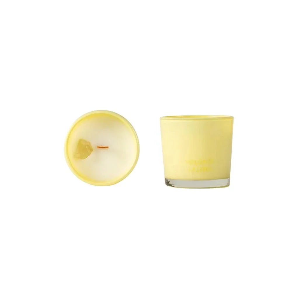 La Luna bougie parfumée infusée de cristaux Volonté Citrine - La Boite à Grains