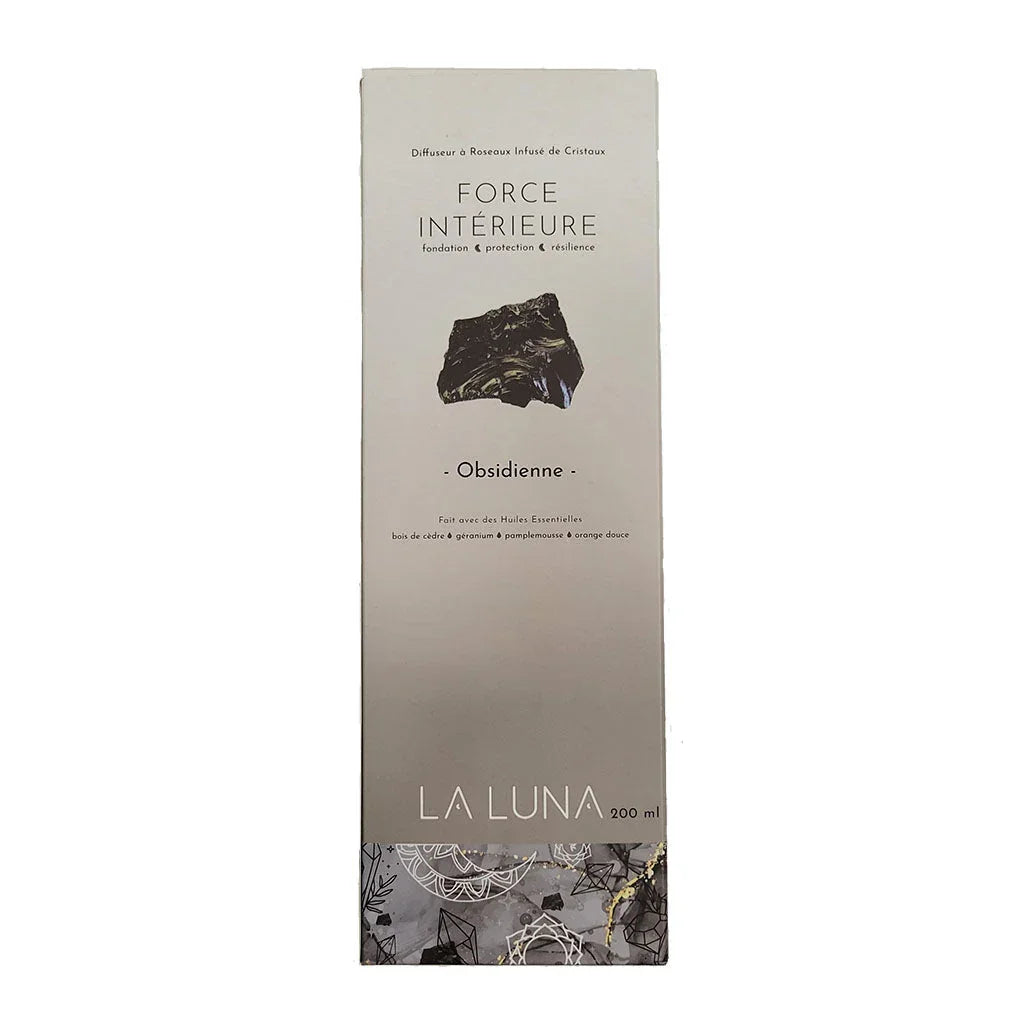la luna inner force obsidian reed diffuser infused with crystals 200 ml