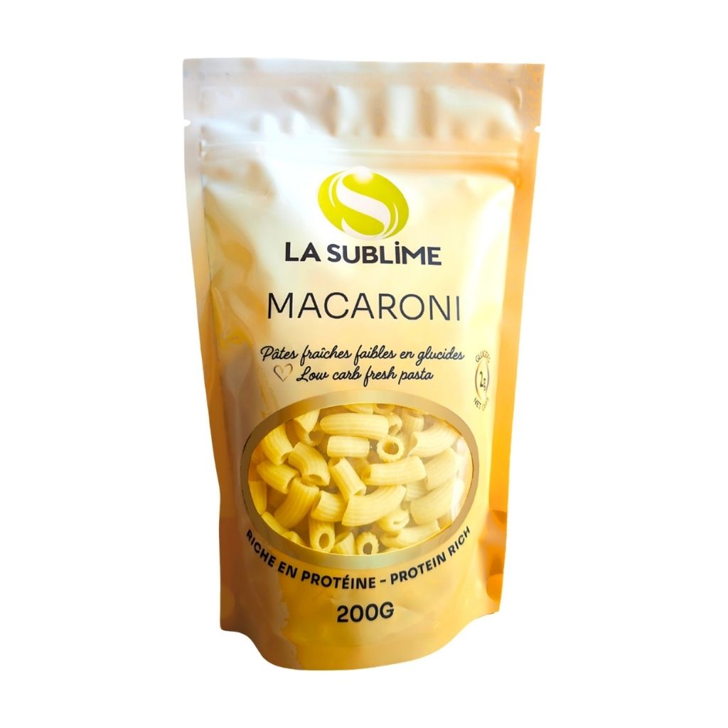 macaroni pâtes fraîches faibles en glucides La Sublime - La Boite à Grains