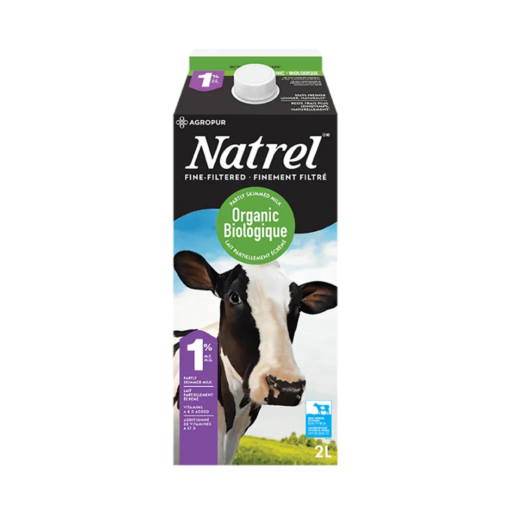 Organic Partly Skimmed Milk 1% Finely Filtered Natrel - La Boite à Grains