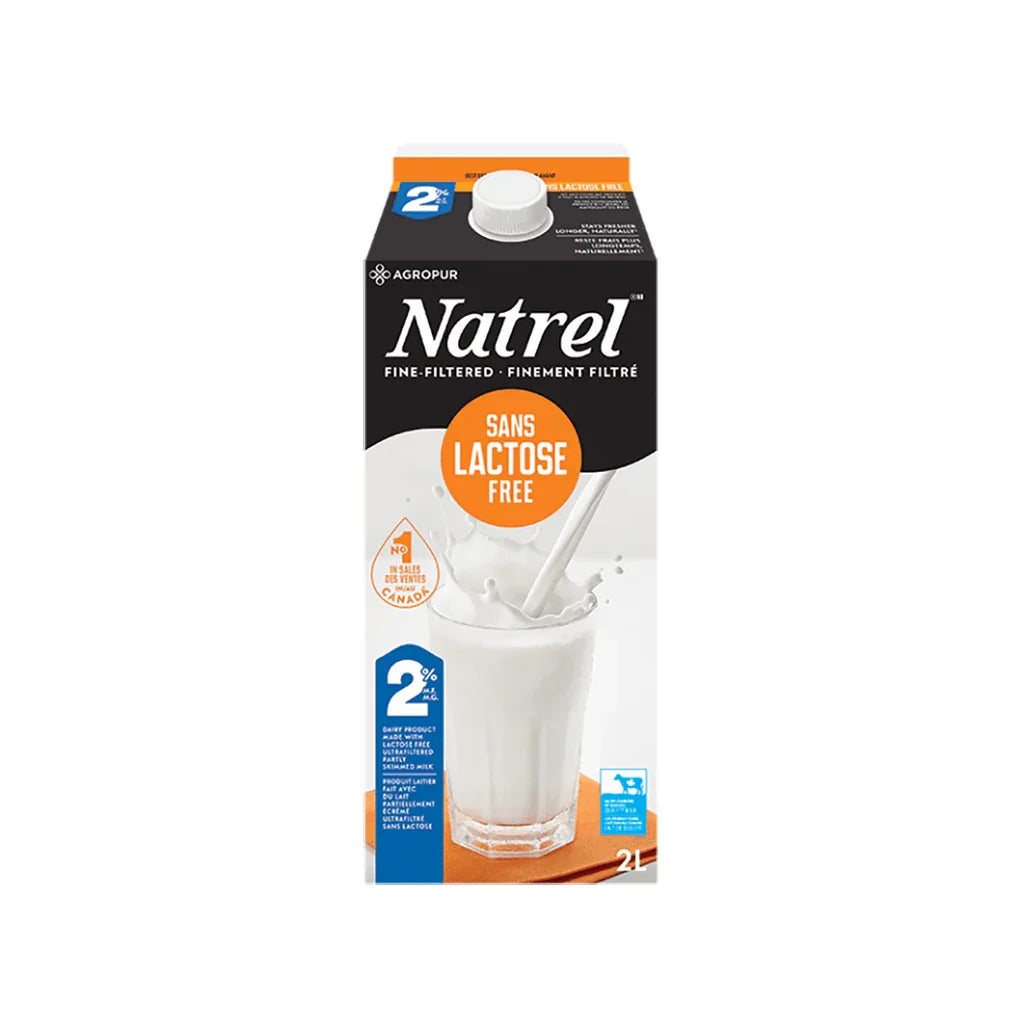 Lait Partiellement Écrémé 2% Sans Lactose Ultrafiltré Natrel - La Boite à Grains