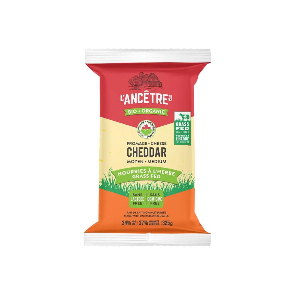 L'Ancêtre cheddar moyen biologique - La Boite à Grains