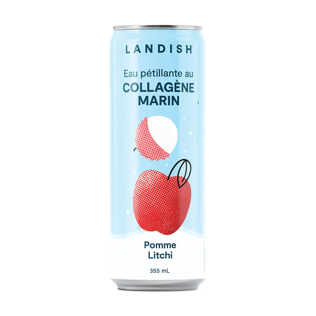 Landish apple lychee marine collagen sparkling water - La Boite à Grains
