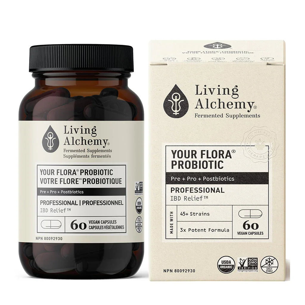 living alchemy votre flore probiotique professionnel 60 capsules végétaliennes