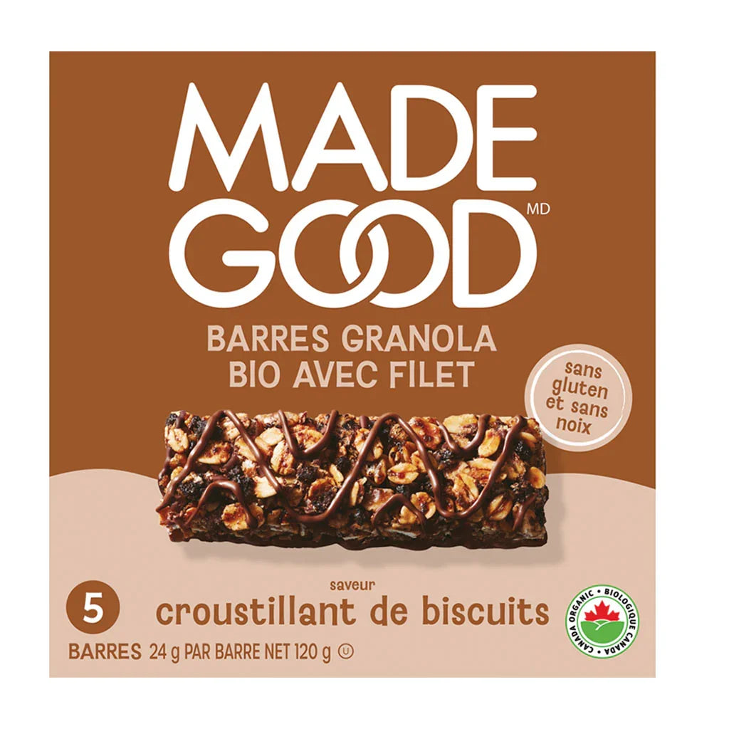 barres granola bio avec filet croustillant de biscuits Made Good - La Boite à Grains