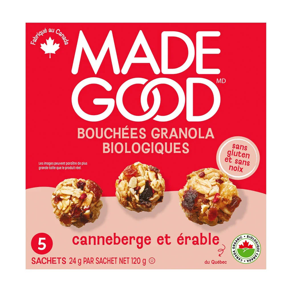 Organic Cranberry Maple Granola Bites Made Good - La Boite à Grains
