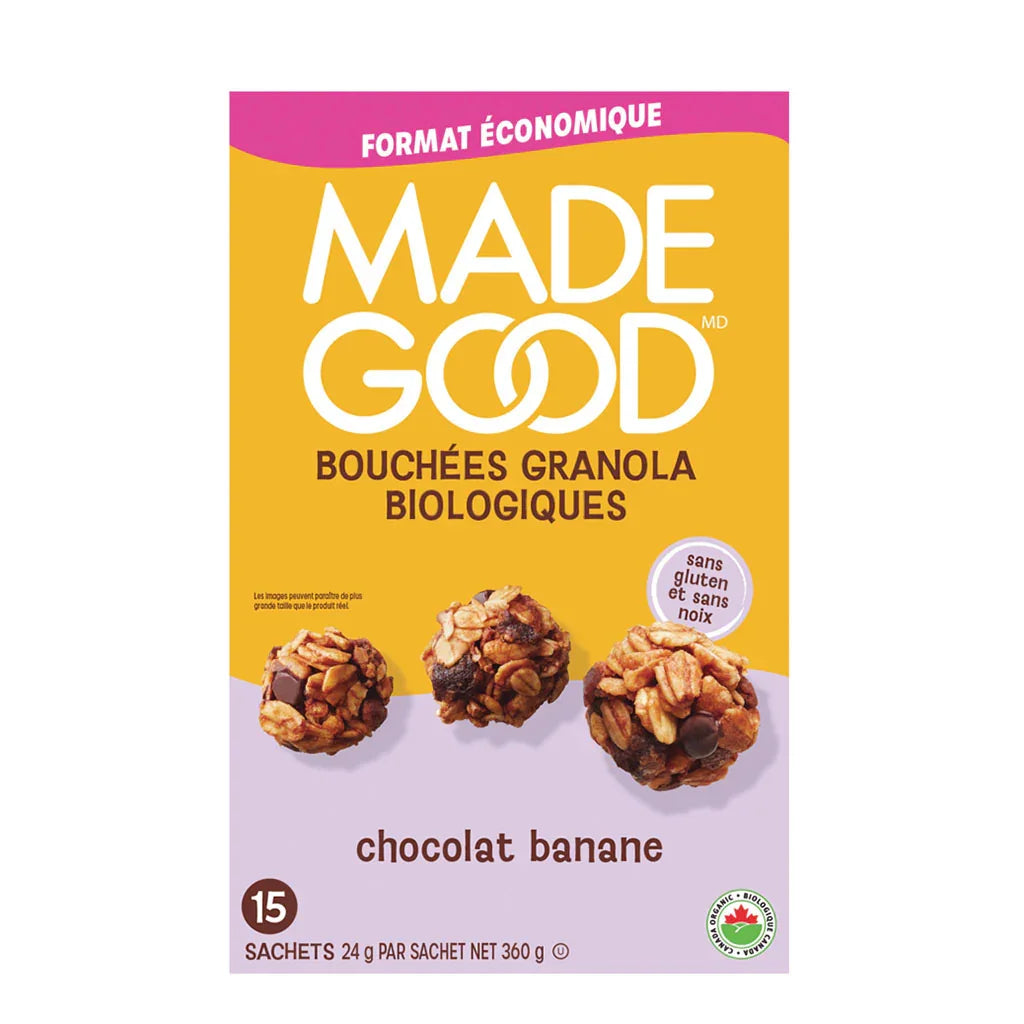 organic granola bites chocolate banana Made Good - La Boite à Grains