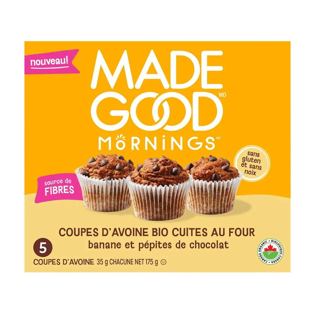 Made Good organic banana and chocolate chip baked oat cups - La Boite à Grains