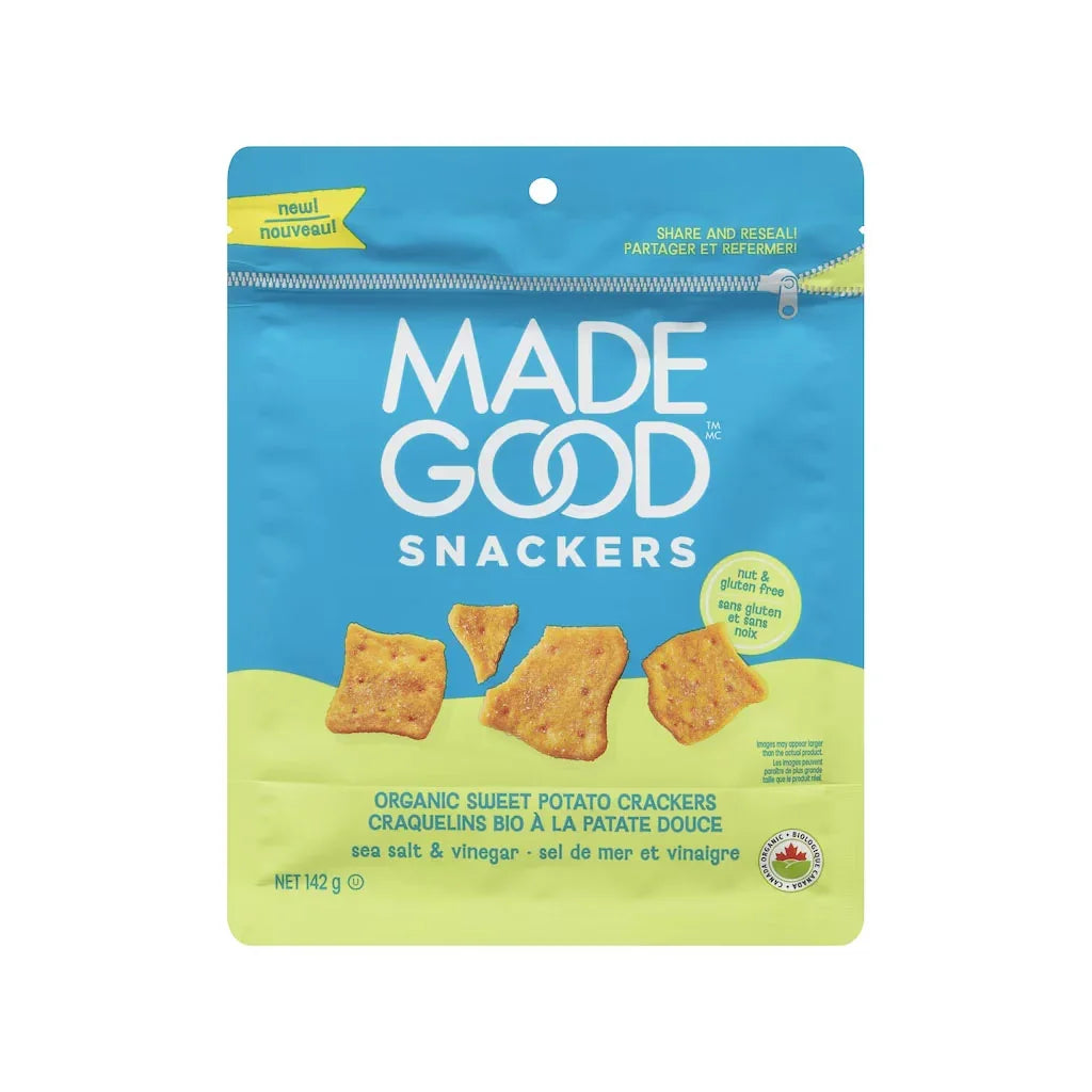 Made Good sea salt and vinegar sweet potato crackers - La Boite à Grains