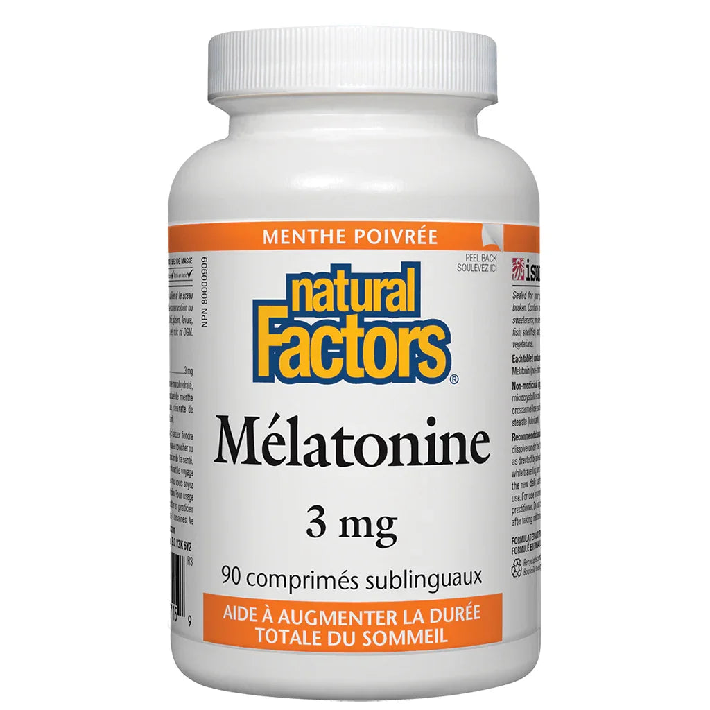 Melatonin 3 mg Natural Factors - La Boite à Grains