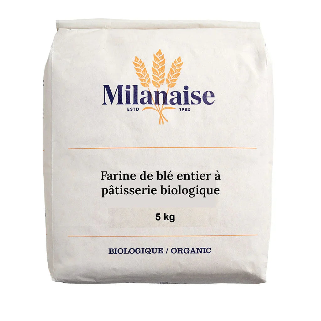 farine de blé entier à pâtisserie biologique Milanaise - La Boite à Grains