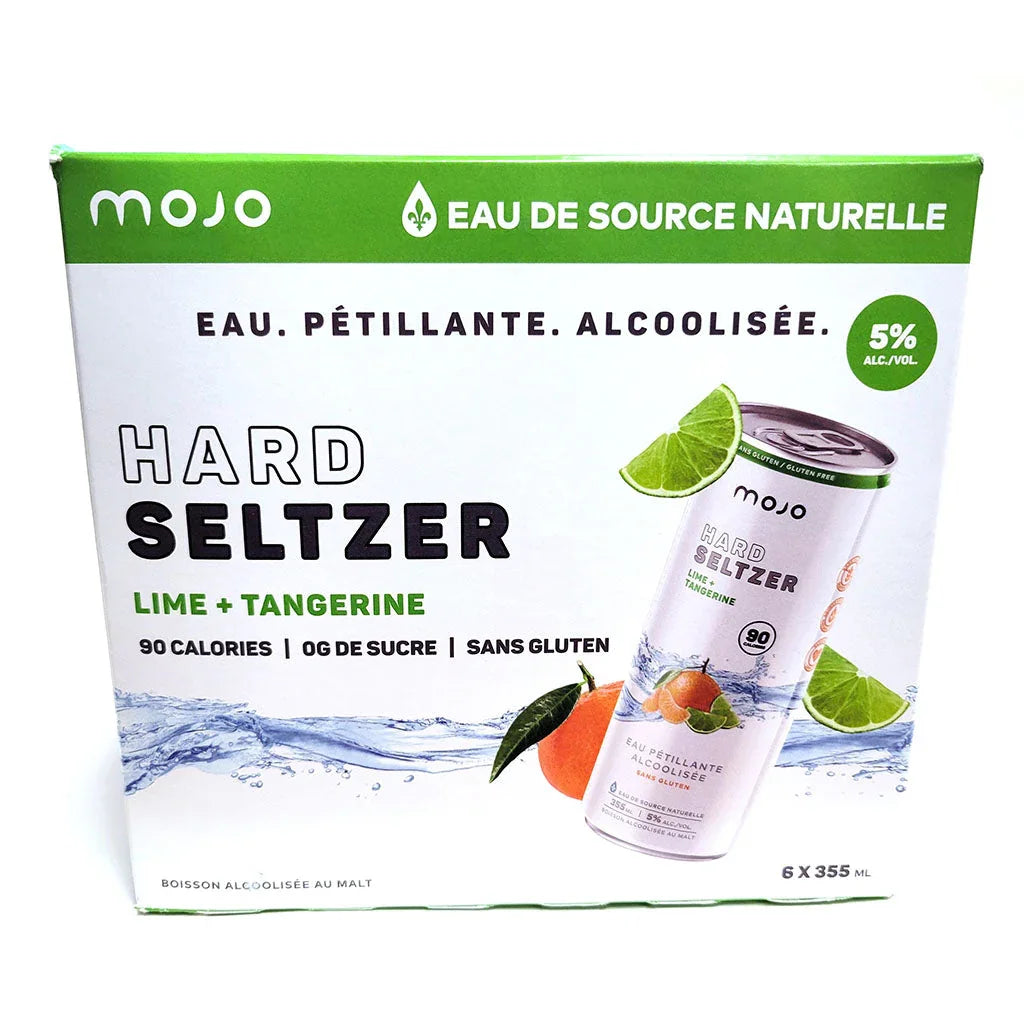 mojo hard seltzer lime tangerine alcoholic sparkling water 6 x 355 ml