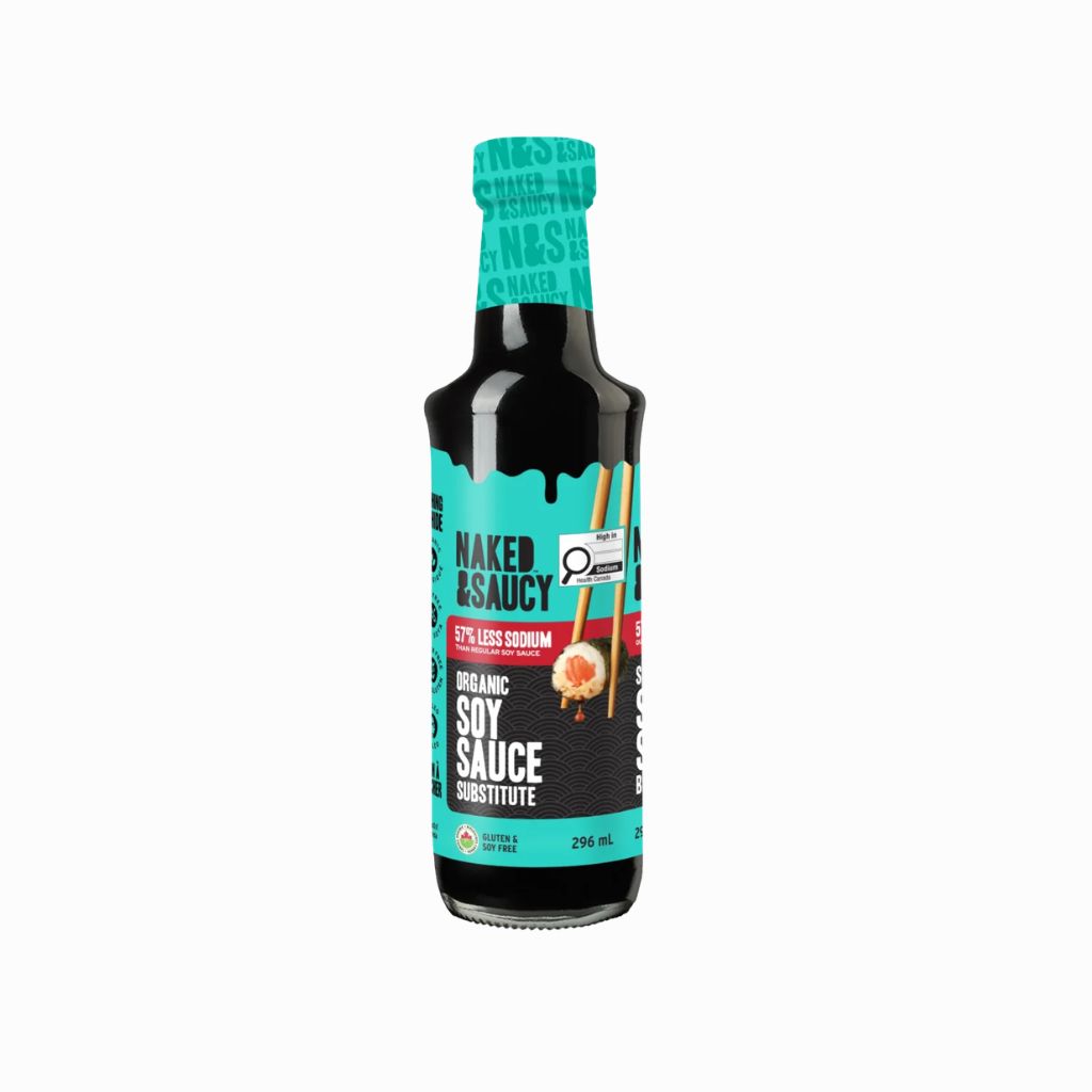 substitut de sauce soya biologique Naked & Saucy réduit en sucre - La Boite à Grains