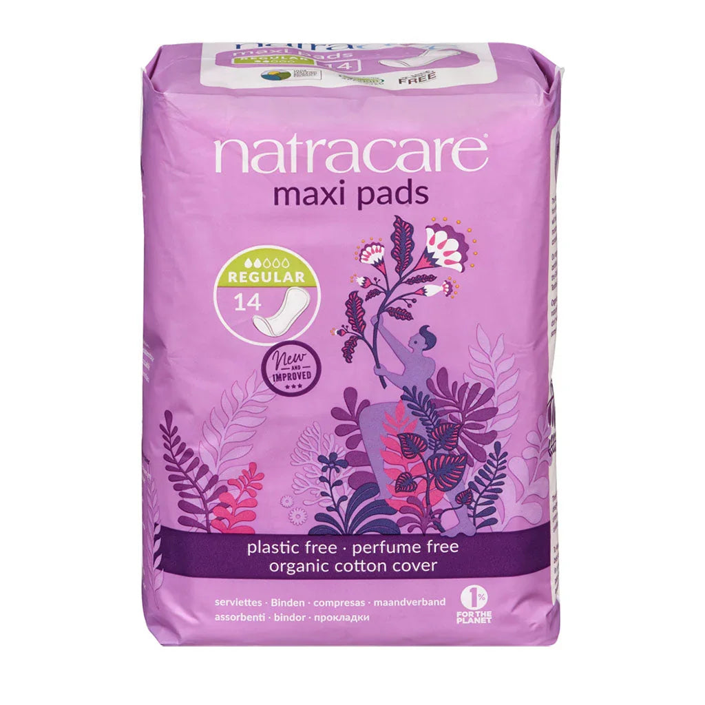 natracare maxi pads normal towels 14 units - La Boite à Grains