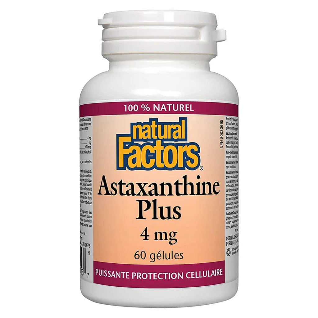 natural factors astaxanthine plus 4 mg 60 gélules