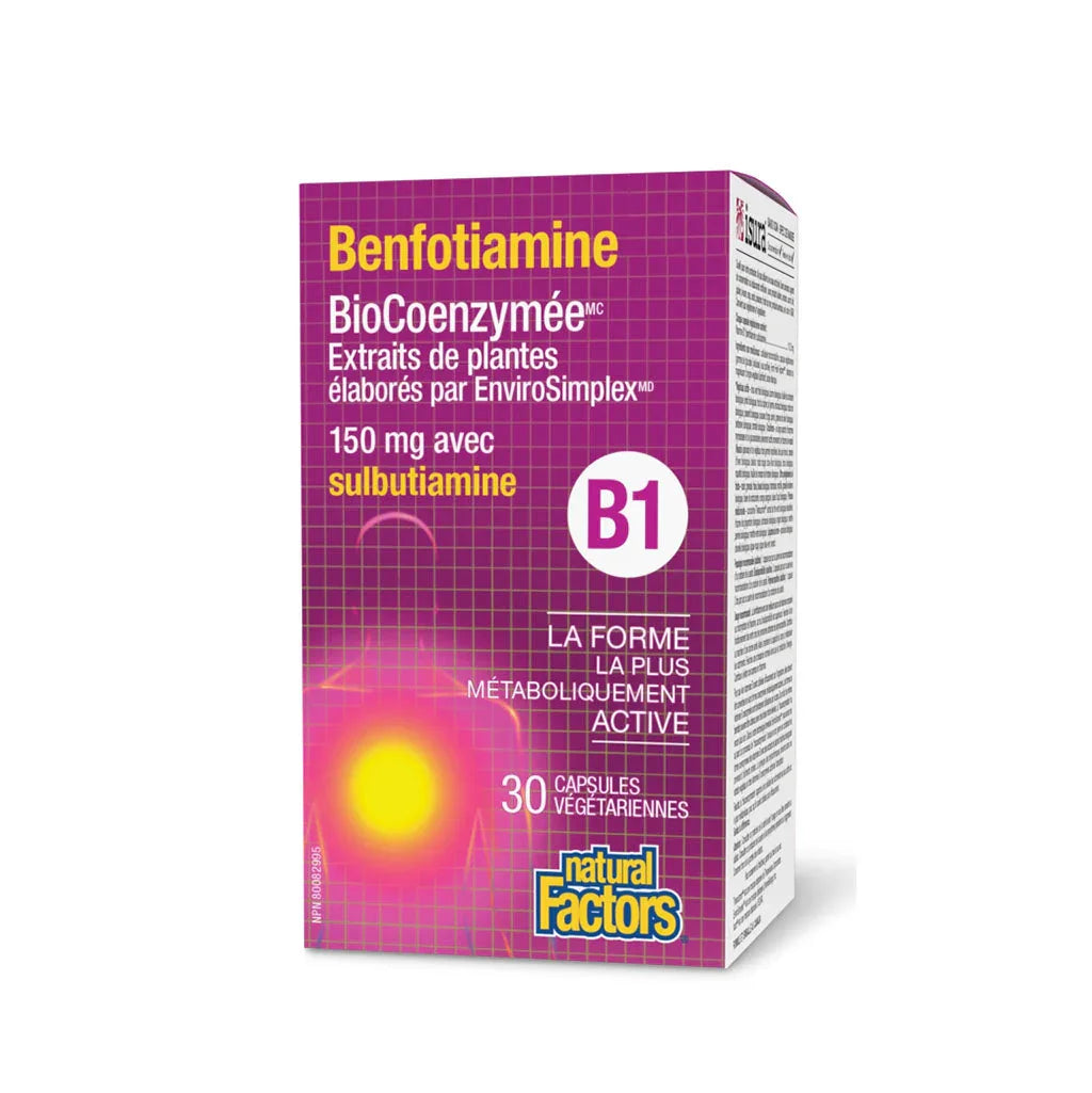 natural factors biocoenzymated benfotiamine 150 mg 30 vegetarian capsules